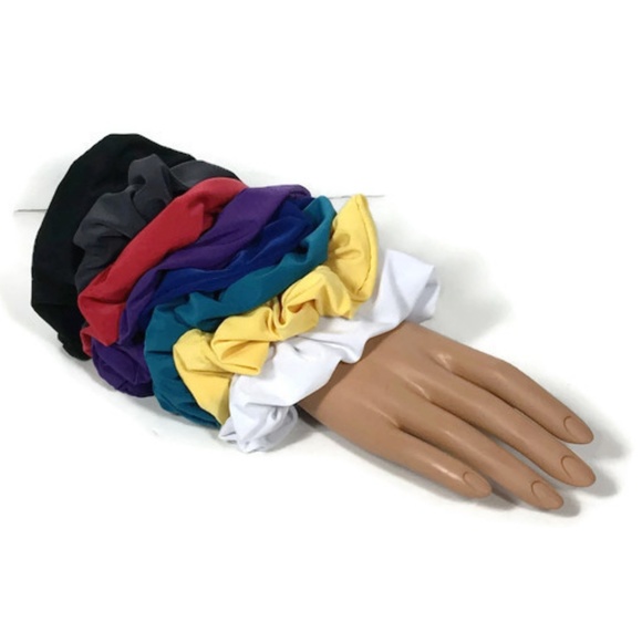 Set/3 Lycra Scrunchies Wide Scrunchie Messy Bun - Picture 2 of 8